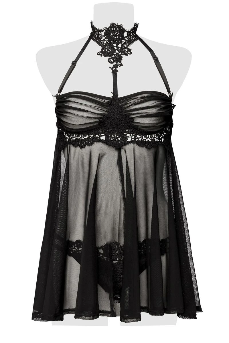 Langes transparentes Negligee von Grey Velvet
