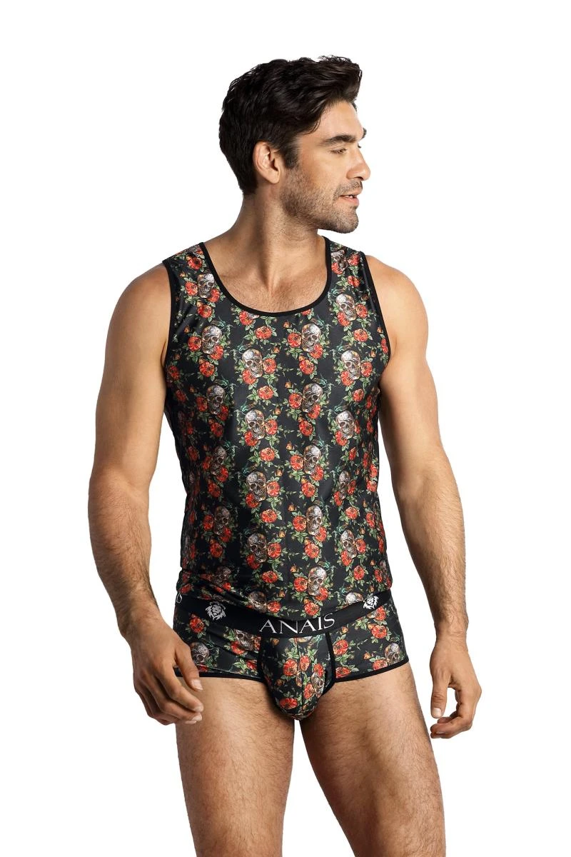 Herren Tank Top mit Flower Skull Print von Anais for Men