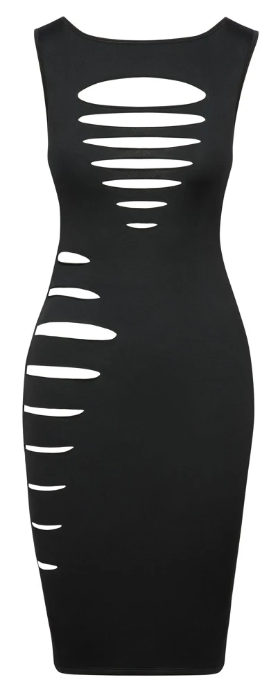 Cottelli PARTY Knielanges eng geschnittenes, ärmelloses Stretch Kleid mit Cutouts