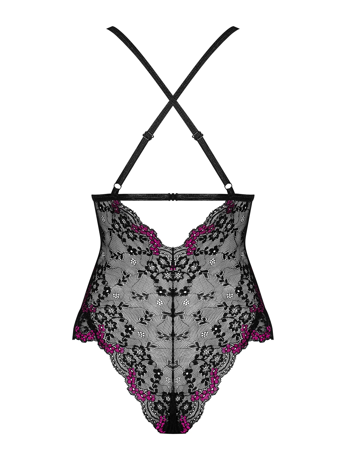 Romantischer bequemer Teddy mit Spitze und Schmuckanhänger von Obsessive Romantischer bequemer Teddy mit Spitze und Schmuckanhänger von Obsessive