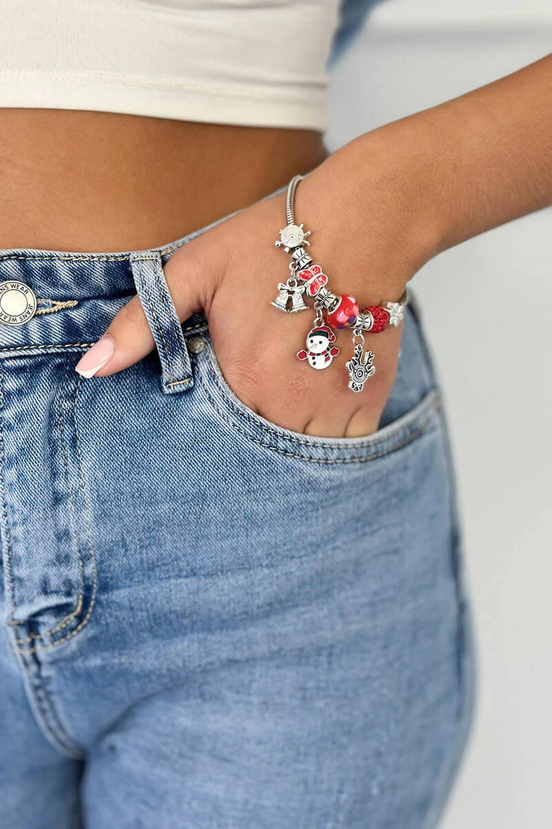 Weihnachtsarmband SL433-29 Schneemann mit Glocken Weihnachtsarmband SL433-29 Schneemann mit Glocken