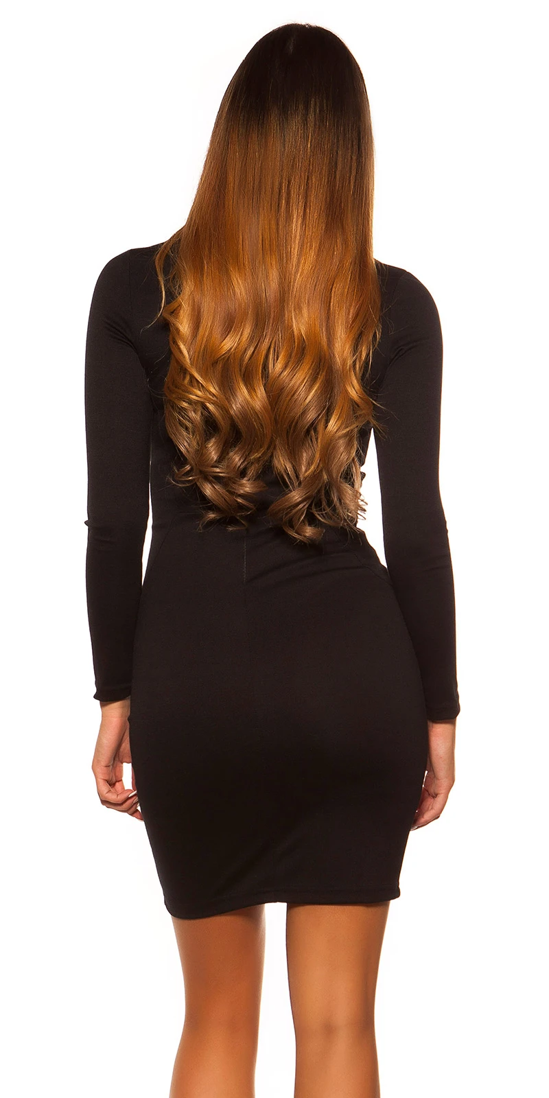 Figurbetonendes Langarm-Minikleid mit Bodyformer-Optik Figurbetonendes Langarm-Minikleid mit Bodyformer-Optik
