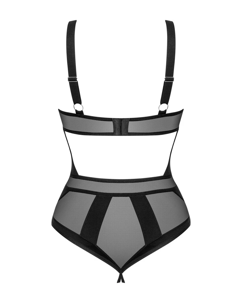 Obsessive schwarzer Body ouvert Chic Amoria mit kleinem Schmuckelement zwischen den Bügel-Cups. Klassischer Style im stilvollen Mix. Obsessive schwarzer Body ouvert Chic Amoria mit kleinem Schmuckelement zwischen den Bügel-Cups. Klassischer Style im stilvollen Mix.