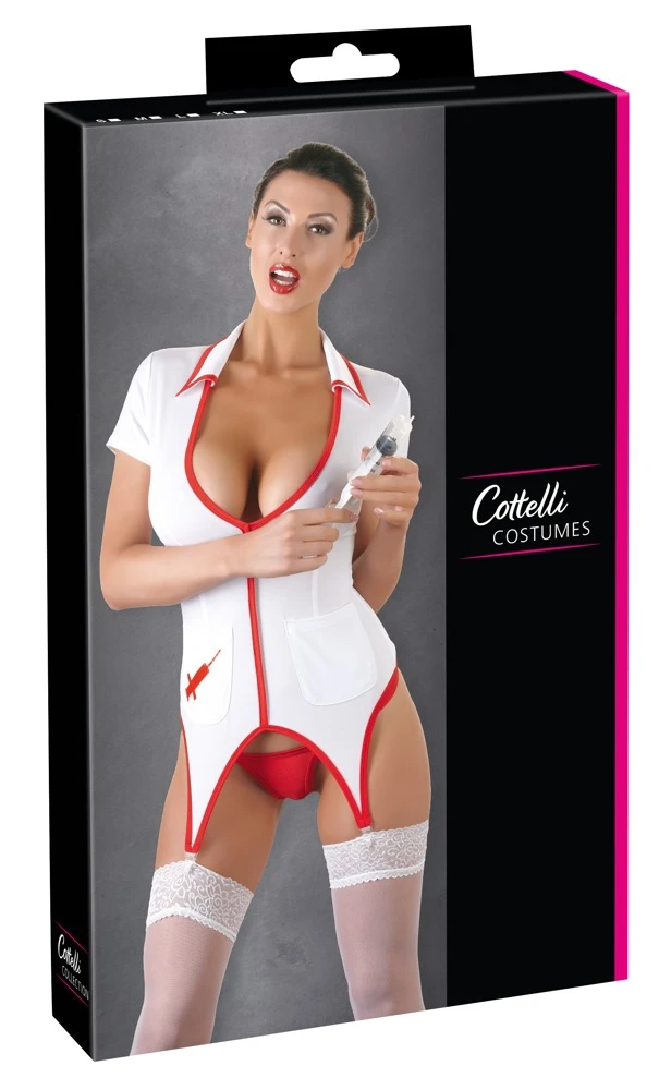 Cottelli COSTUMES Schwestern Tracht/Krankenschwester-Kostüm mit Strapshemd und String