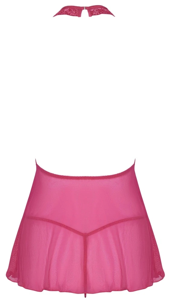 Cottelli LINGERIE Babydoll mit String Dekollete aus Spitze Chemise Rückenfrei pink Cottelli LINGERIE Babydoll mit String Dekollete aus Spitze Chemise Rückenfrei pink