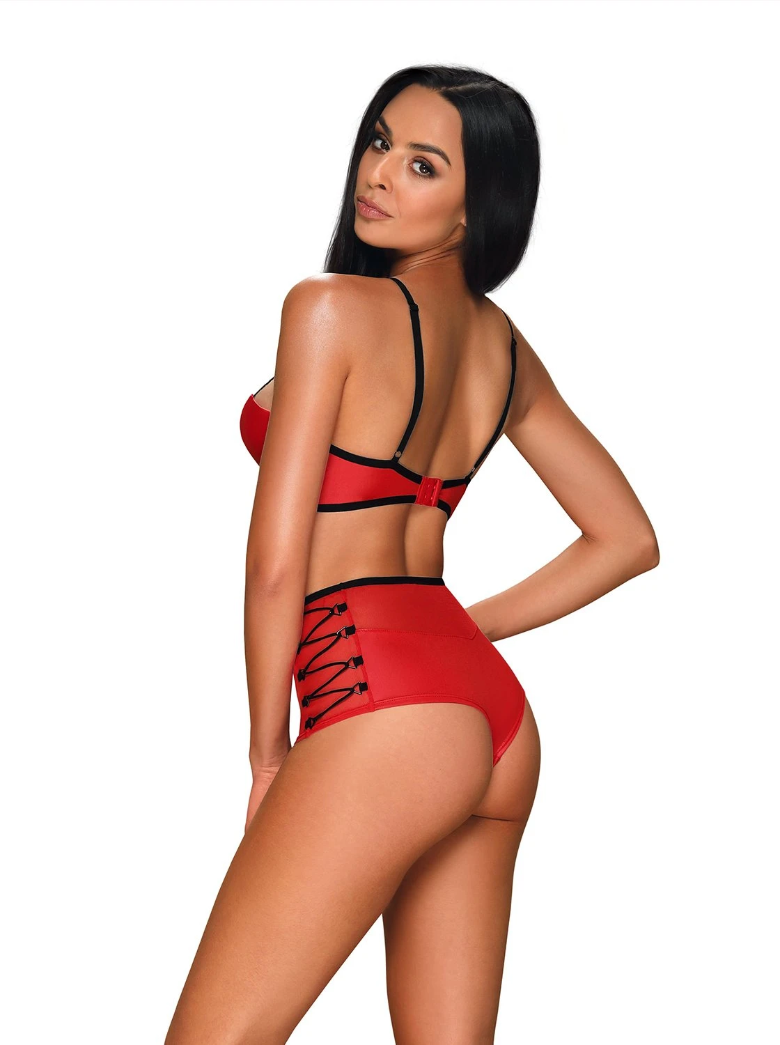 Scharfes Wetlook Dessous Set