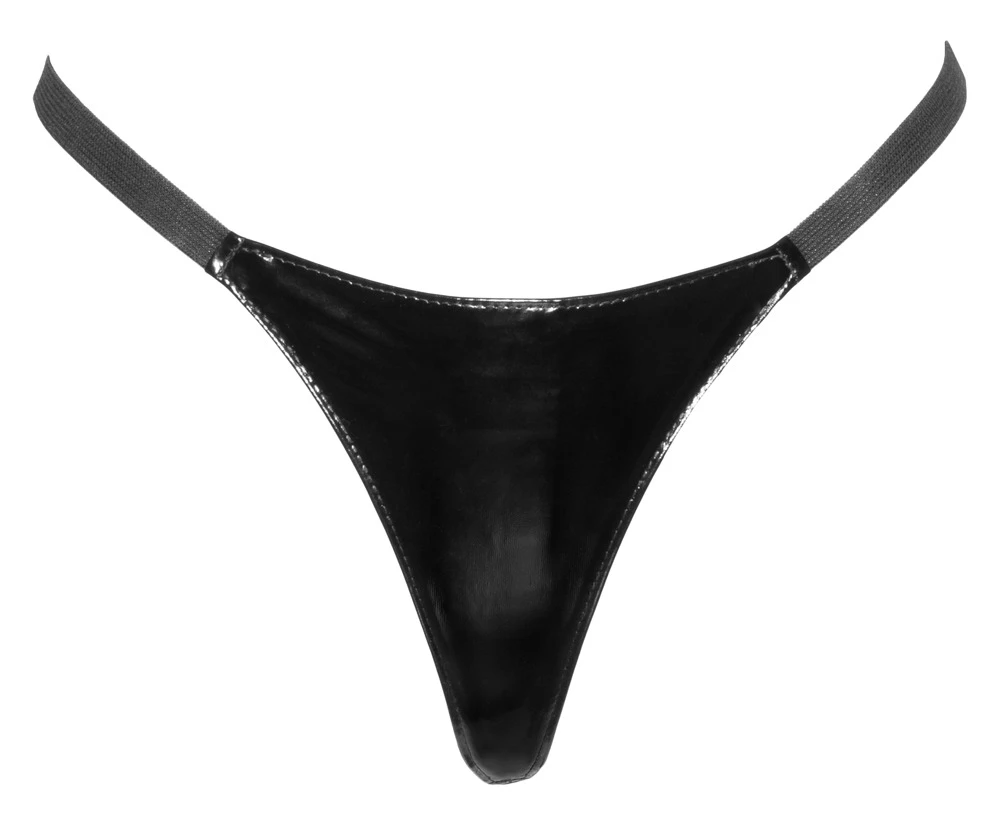 String von Black Level mit schwarzer glänzender Lackfront. Seitlich und hinten mit Stretchbändern für die optimale Passform.