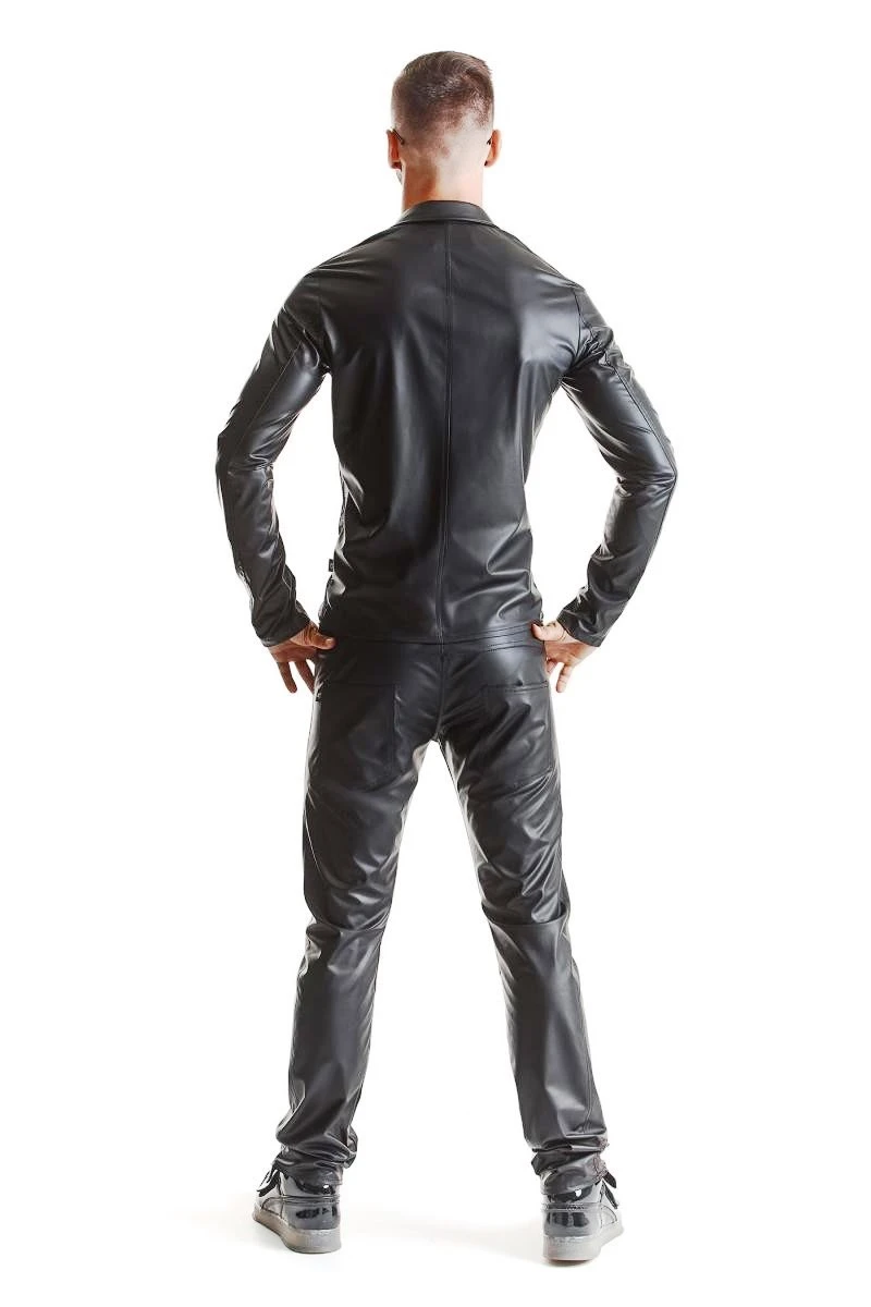 Herren Jacke mit Mesh und Wetlook Matieral