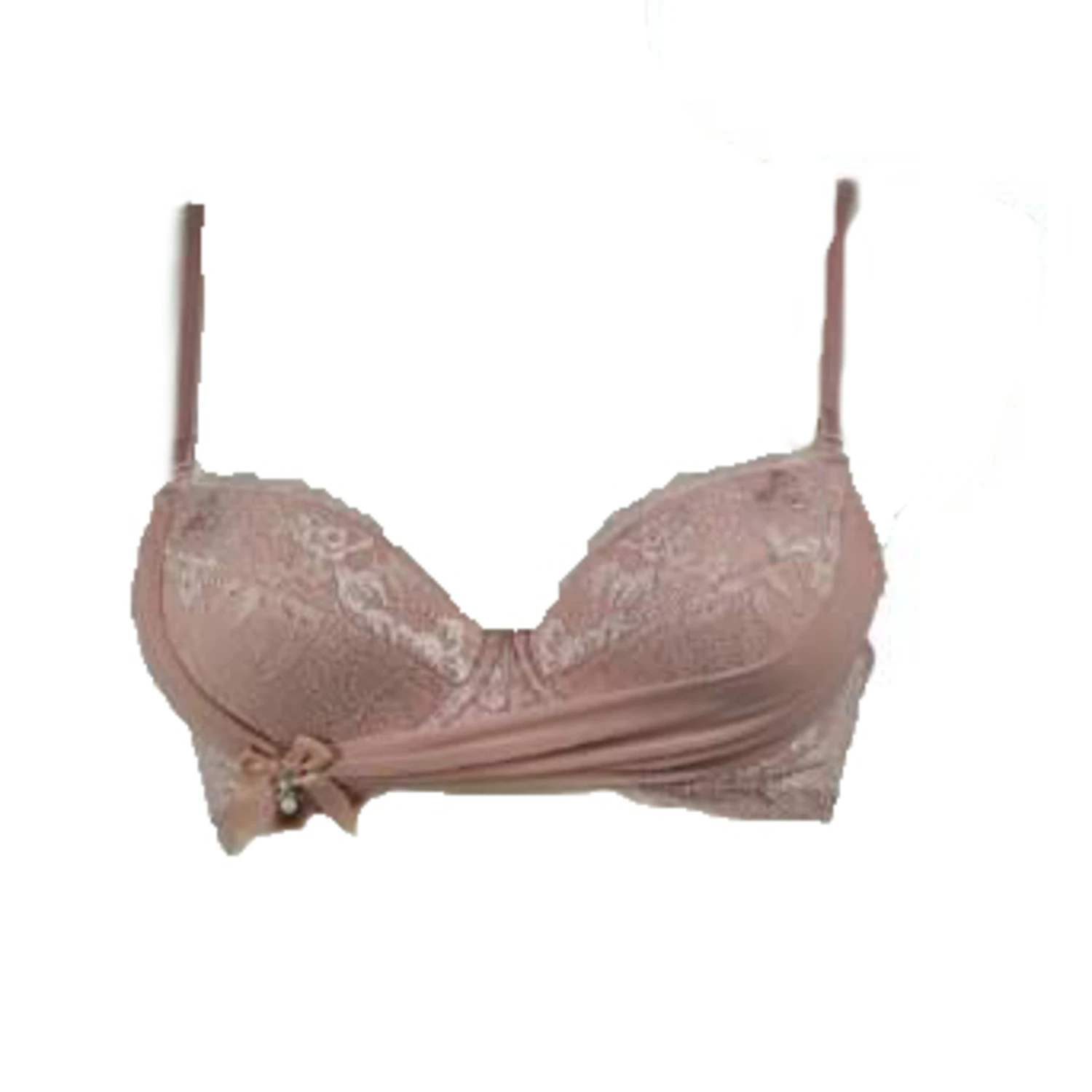 Axami PushUp BH mit feiner Spitze und gerafftem Stoff in Rosa