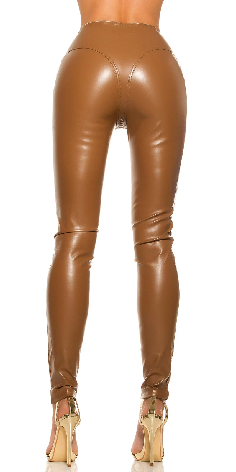 Highwaist Leggings im Wet Look mit Zipper Highwaist Leggings im Wet Look mit Zipper