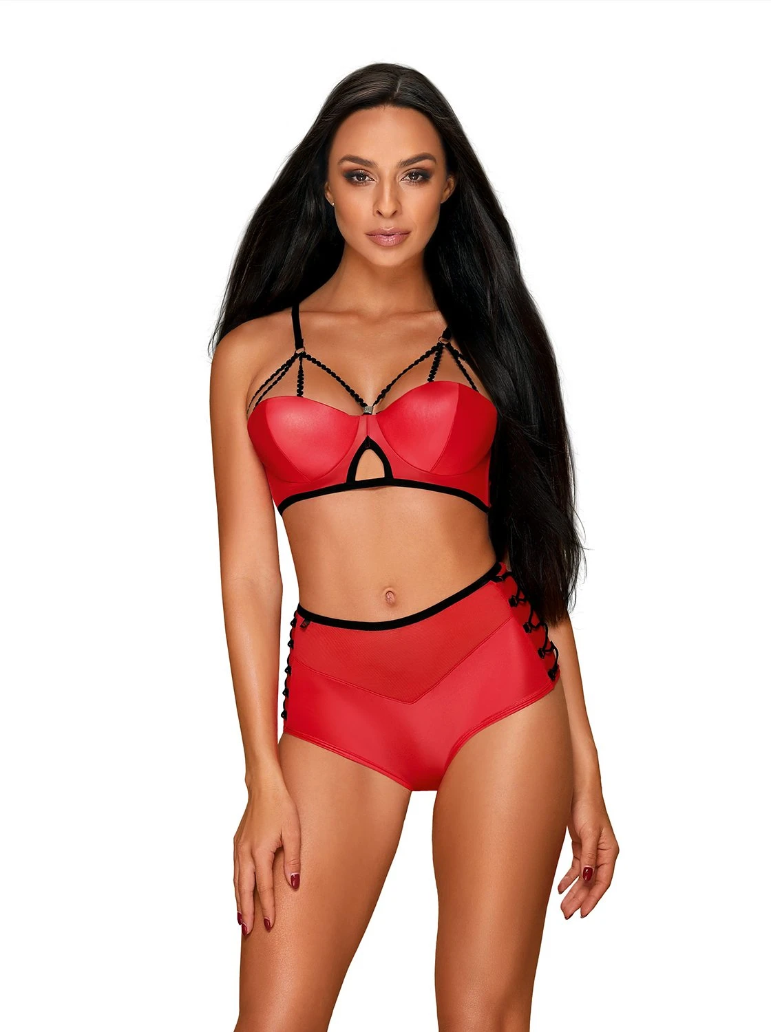 Scharfes Wetlook Dessous Set