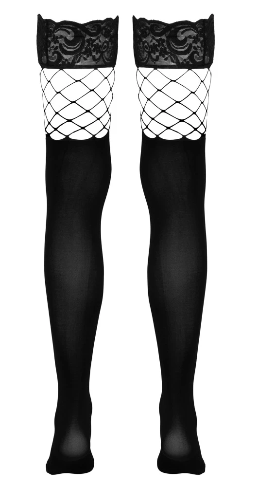 Cottelli Vielseitiger Stil: Der raffinierte 2-in-1 Overknee-Look mit Blickdicht- und Netzstrumpf