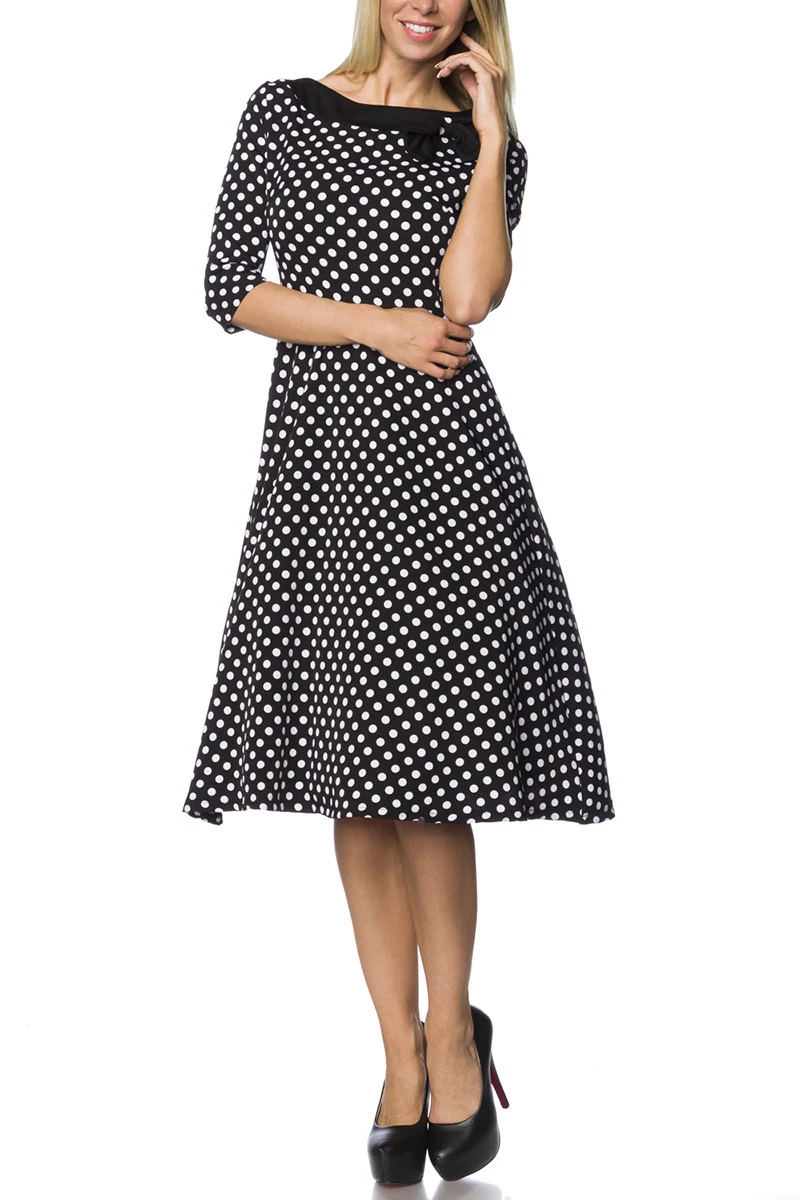 Rockabilly Kleid mit Dots und halblangen Ärmlen