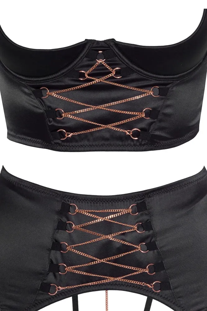 Abierta Fina Set: Bügel-Hebe Strapsgurt und String ouvert