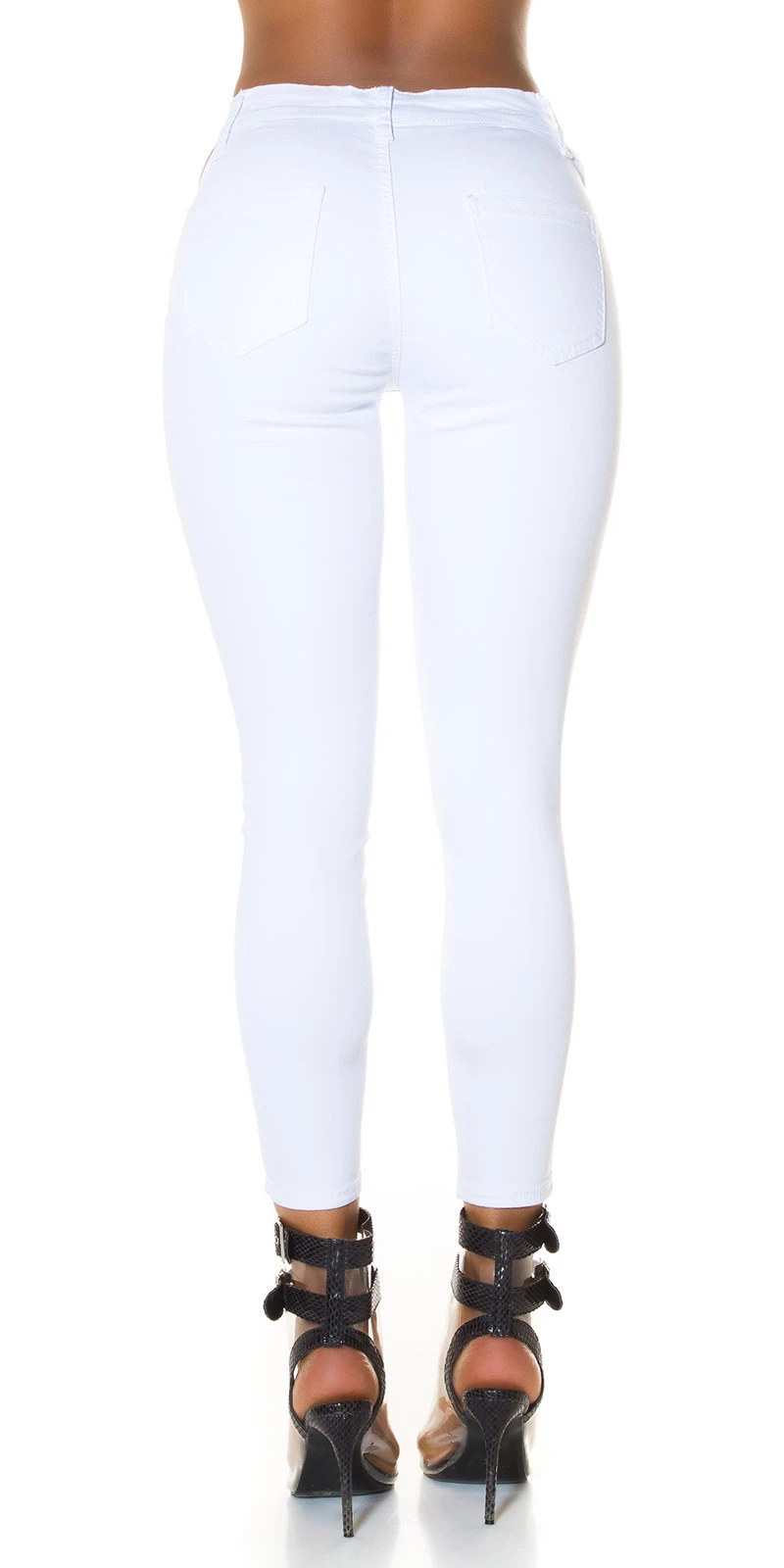Coloured High Waist Skinny Jeans mit Cutouts Coloured High Waist Skinny Jeans mit Cutouts
