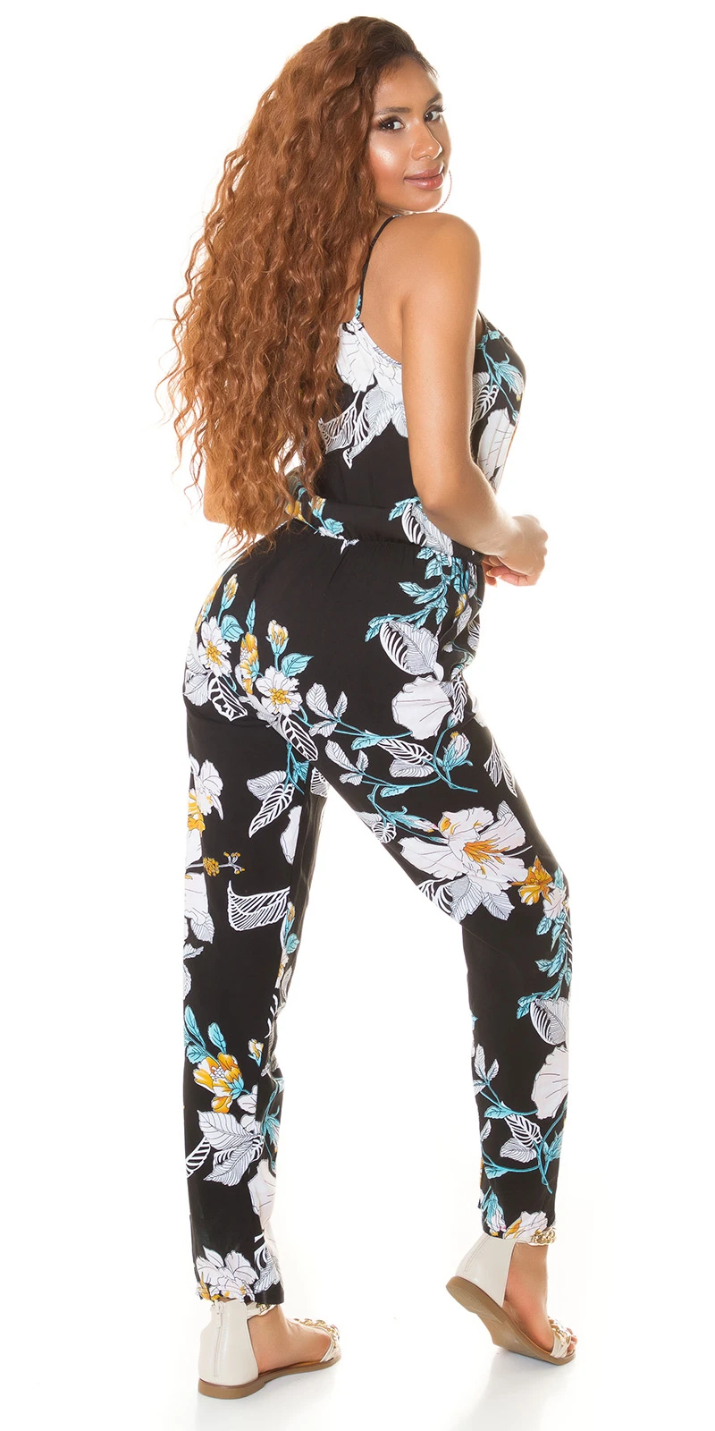 Flower Printed Sommer Maxi Cotton Träger Jumpsuit Flower Printed Sommer Maxi Cotton Träger Jumpsuit
