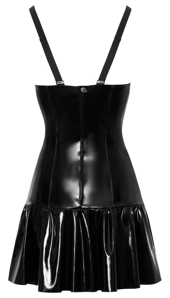 Kurzes Kleid von Black Level komplett im schwarzen Lackglanz. Mit ausgearbeitete Cups für ein schönes Dekolleté. Kurzes Kleid von Black Level komplett im schwarzen Lackglanz. Mit ausgearbeitete Cups für ein schönes Dekolleté.
