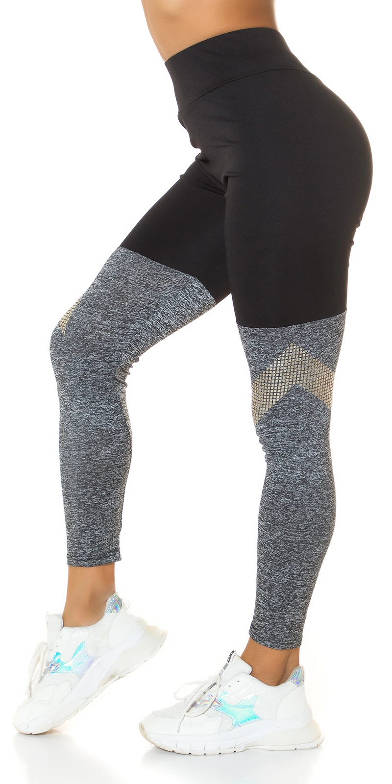 Workout High Waist Sport Leggings mit Overknee-Effekt Workout High Waist Sport Leggings mit Overknee-Effekt