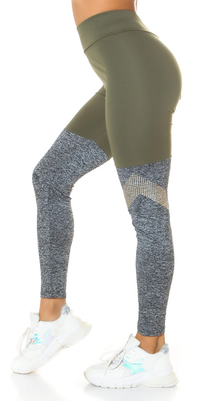 Workout High Waist Sport Leggings mit Overknee-Effekt Workout High Waist Sport Leggings mit Overknee-Effekt