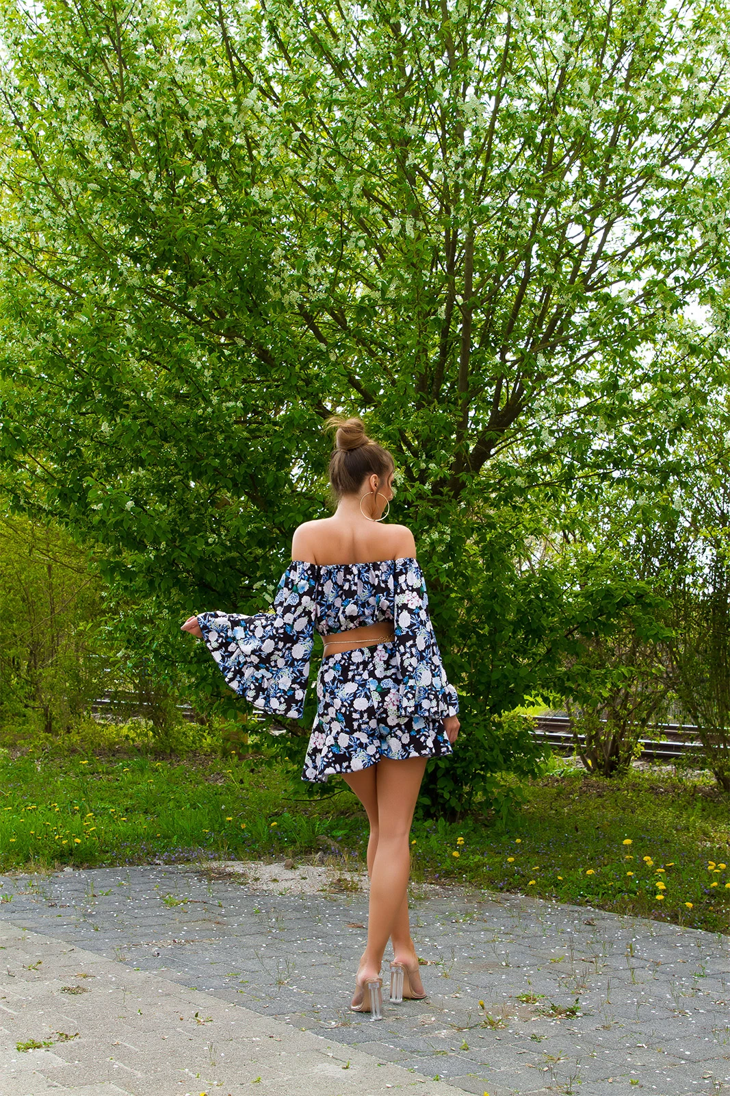 Flower Printed Summer Freizeit Shorts mit Volant-Effekt Flower Printed Summer Freizeit Shorts mit Volant-Effekt