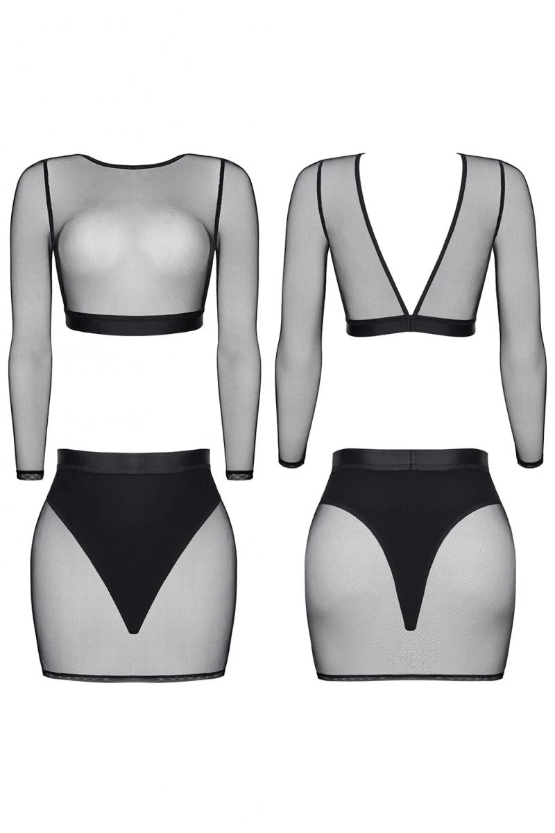 Netz Dessous Set aus Top und Rock LX Collection