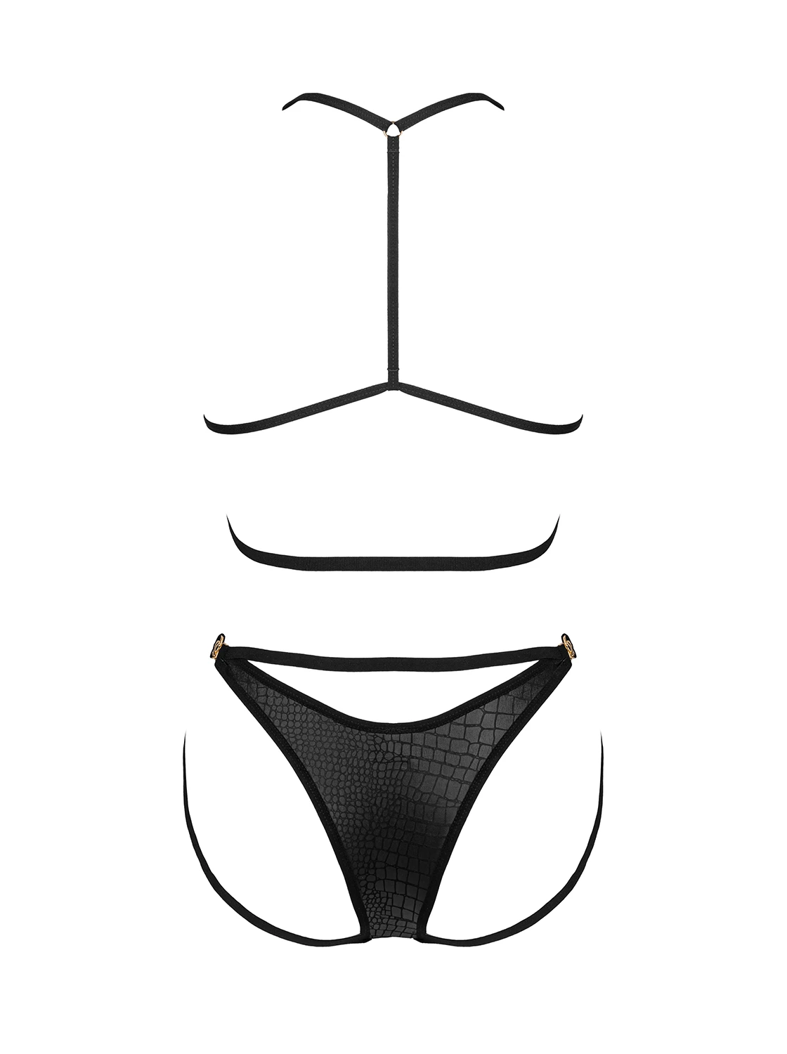 Sexy Dessous Set mit Dreieck BH und hochgeschnittenem Höschen
