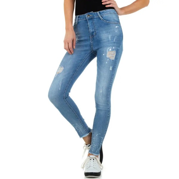 Skinny Jeans im Used-Look mit rissigen Stellen