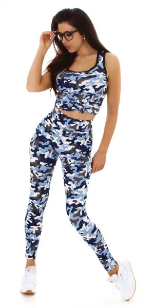 Sporty Fitness Training 2-Teiler im Camouflage Look