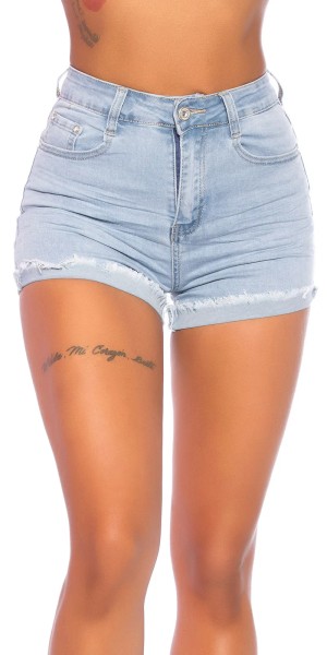 Casual lightwashed Jeans Hotpants im High Waist-Style