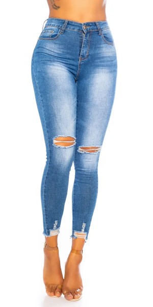 Push up High Waist Röhren Skinny Jeans im Destroyed Style
