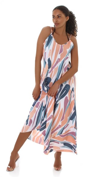 Fantasy Printed Sommer Maxi Oversize Träger Kleid