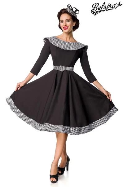 Premium Vintage Swing-Kleid mit Kragen