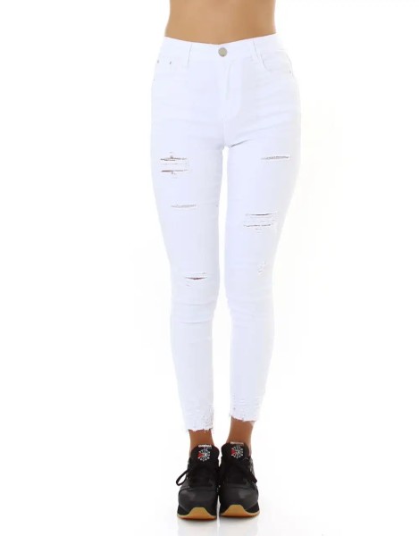 Destroyed Skinny Used Look Jeans im High Waist-Style