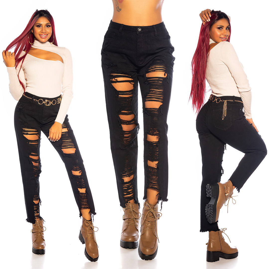 extreme destroyed jeans