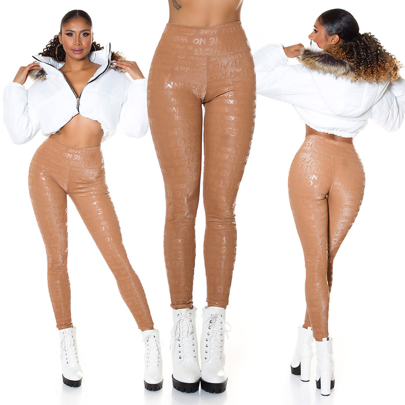 Shiny Party Leggings im High Waist-Style mit Print – Fashion