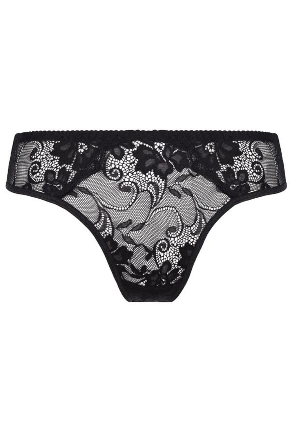 Axami  Slip mit zarter Spitze und einem scharfen Ausschnitt in schwarz - Bild 4 von 7