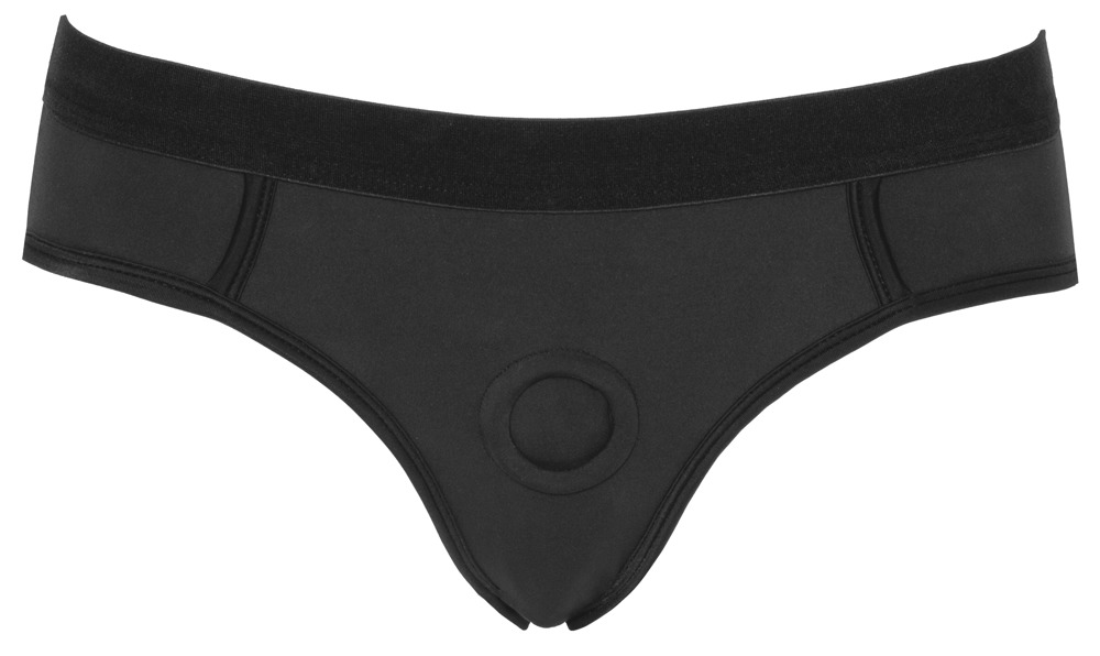 Schwarzer Strap-on-Slip von Bad Kitty aus weicher elastischer Mikrofaser. - Bild 5 von 8