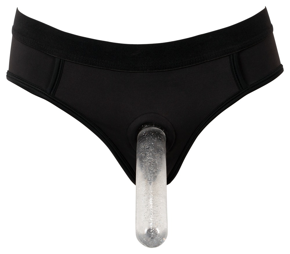 Schwarzer Strap-on-Slip von Bad Kitty aus weicher elastischer Mikrofaser. - Bild 6 von 8