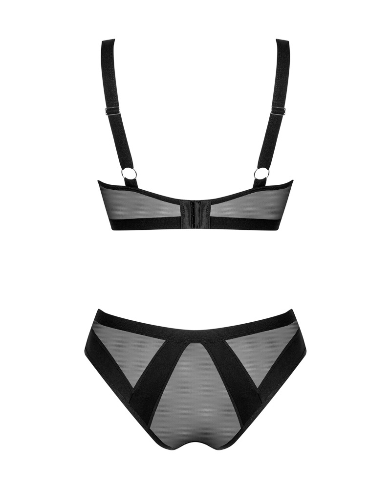 Obsessive Schwarzes Set Chic Amoria mit Bügel-BH und Slip. Klassischer Style im  - Bild 4 von 4