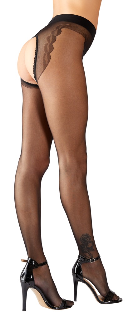 Cottelli Verführerische Eleganz: Seidige Strumpfhose mit Offenem Schritt  - Bild 3 von 6